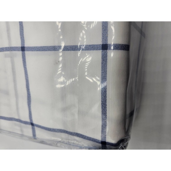 Tommy Hilfiger 3 pc Tull Sheet Set Blue Windowpane Blue White NWT - Picture 8 of 8